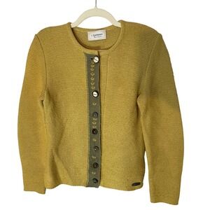 Gottstein Best of Country‎ Yellow Knit Cardigan Button Front Women's Size S